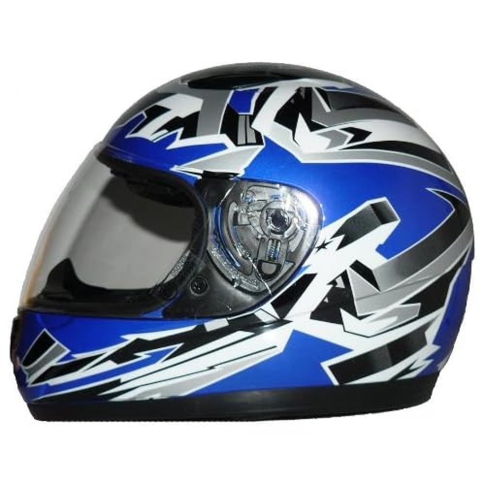 Protectwear SA03-BL-XS Kinder Motorradhelm, Integralhelm, Größe XS (YL 52-53cm), Blau/Weiß von protectWEAR
