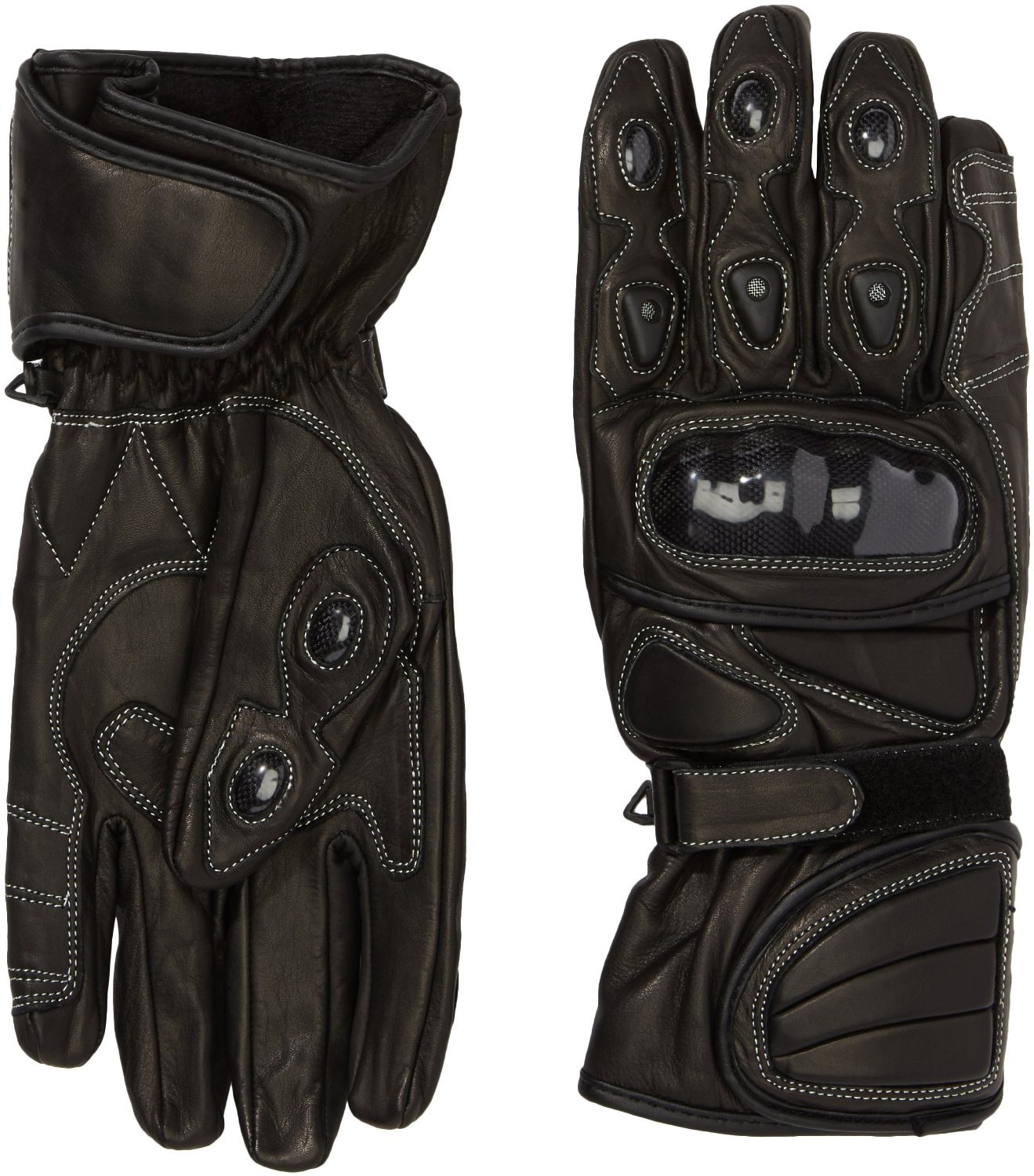 Protectwear WSG-101-SW-L Motorradhandschuh aus Leder mit Hartschalenknöchelschutz, Größe L, Schwarz von protectWEAR