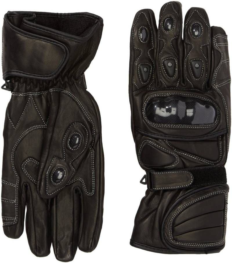 Protectwear WSG-101-SW-XL Motorradhandschuh aus Leder mit Hartschalenknöchelschutz, Größe XL, Schwarz von protectWEAR