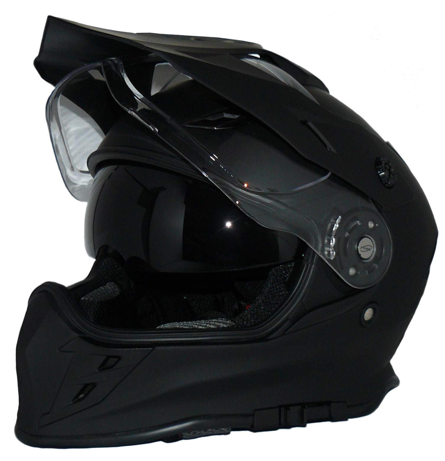 protectWEAR Herren mit Integrierter Sonnenblende und Visier V331-sm-l Crosshelm Endurohelm Motorradhelm V331 SM, Schwarz, L EU von protectWEAR