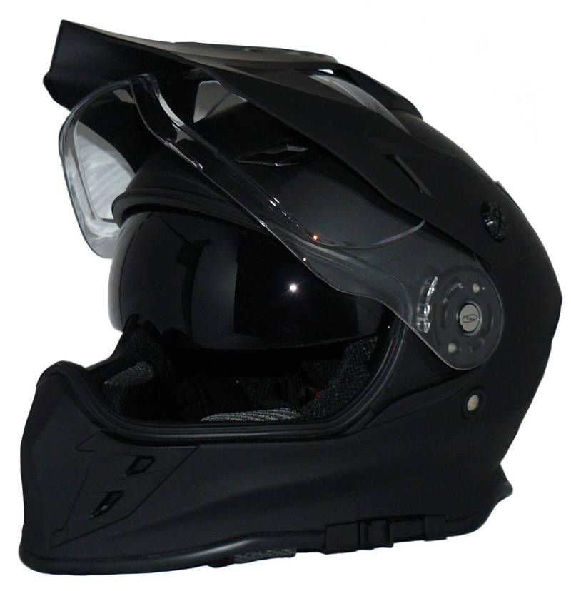 protectWEAR Crosshelm Endurohelm Motorradhelm mit integrierter Sonnenblende und Visier V331-SM-L von protectWEAR