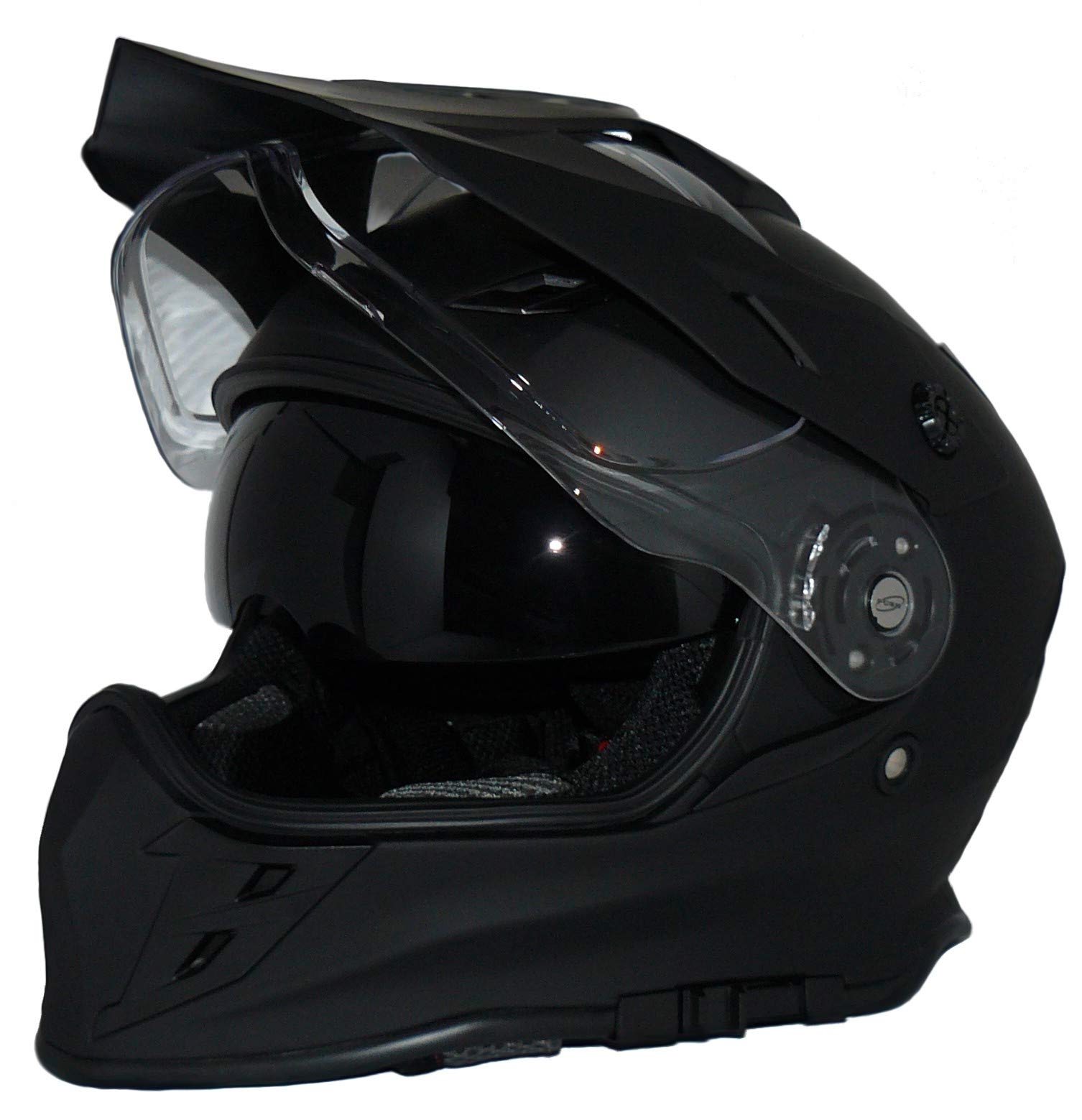 protectWEAR Crosshelm Endurohelm Motorradhelm mit integrierter Sonnenblende und Visier V331-SM-M, Schwarz von protectWEAR