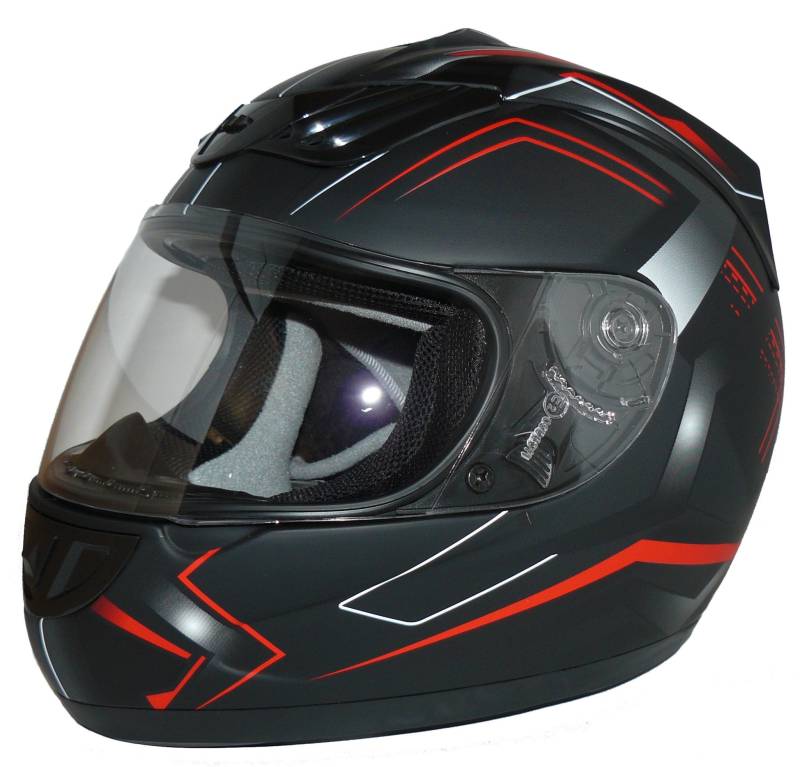 protectWEAR Motorradhelm H510 Arrow schwarz matt/rot - L von protectWEAR