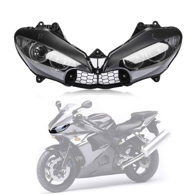 PSLER Motorrad Scheinwerfer Abdeckung, Frontscheinwerfer Lampenschirm Scheinwerfer Schutzfolie für Yamaha YZF R6 2003 2004 2005 und für Yamaha R6S 2006 2007 2008 2009 von PSLER