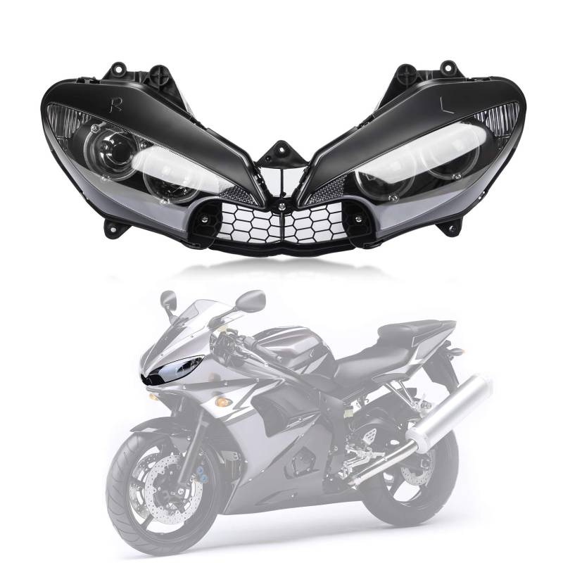 Motorrad Scheinwerfer Abdeckung, PSLER Frontscheinwerfer Lampenschirm Scheinwerfer Schutzfolie für Yamaha YZF R6 2003 2004 2005 und für Yamaha R6S 2006 2007 2008 2009 von psler