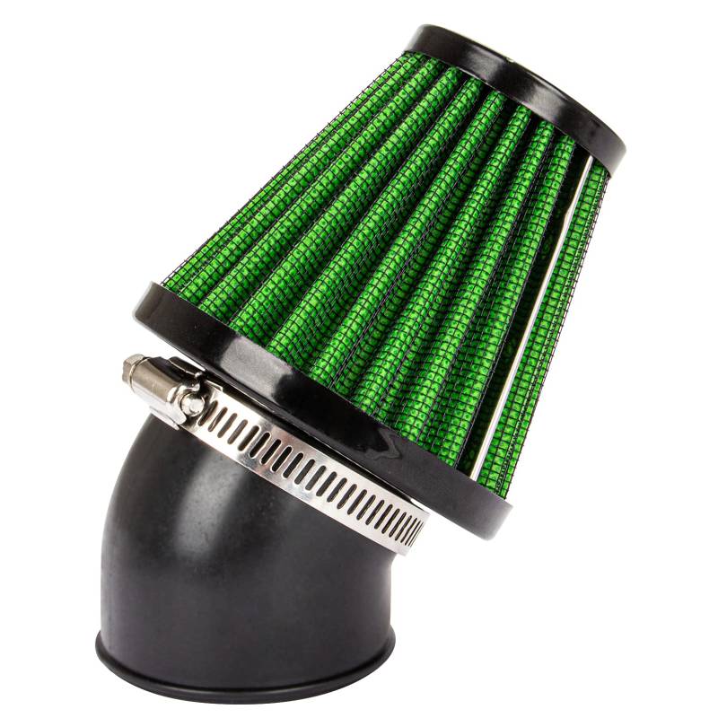 48mm Motorrad Luftfilter, PSLER Motorrad Roller Luftkanalfilter, 45 Grad gebogener Schlauch, universell für Motocross Pocket Bikes (Grün) von PSLER