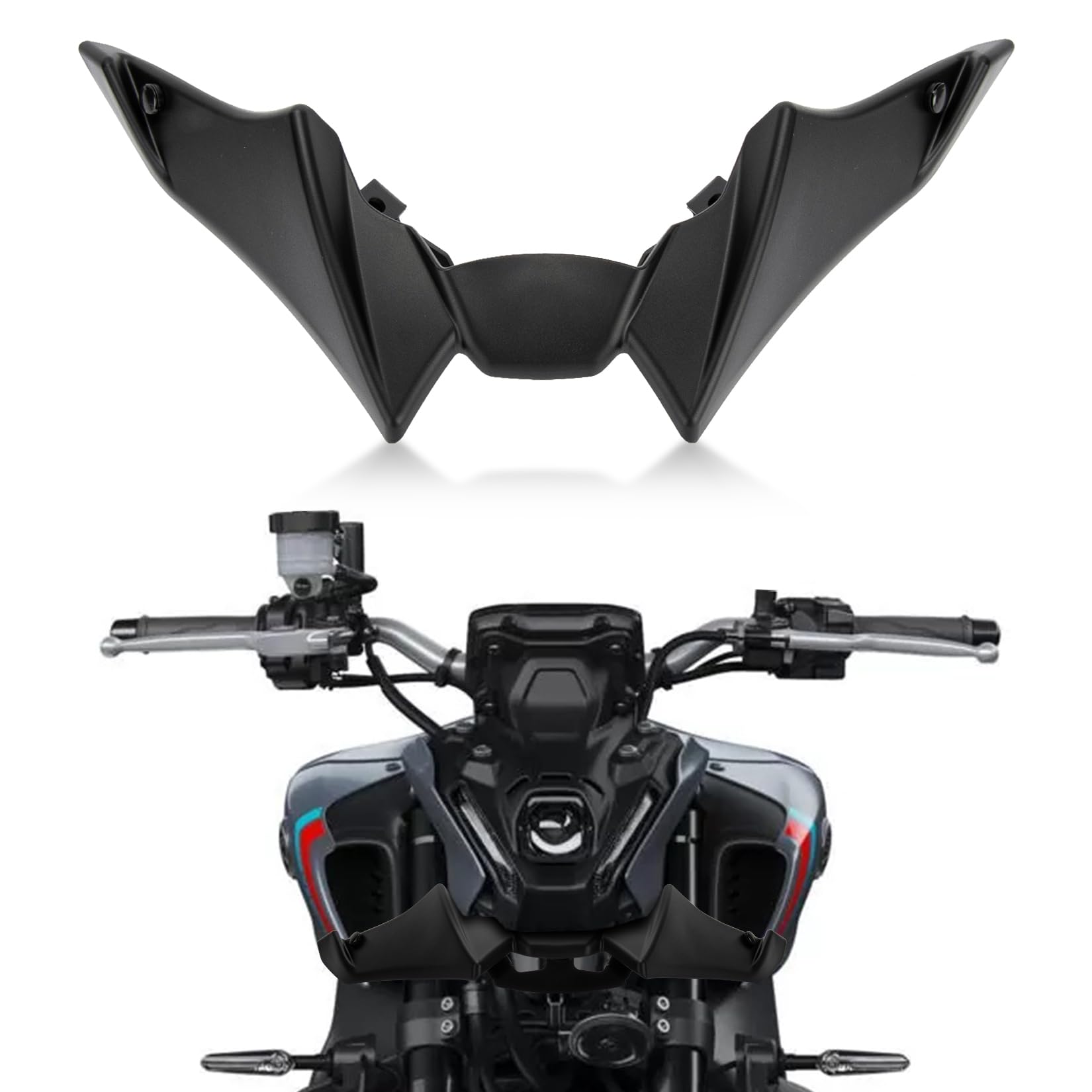 Frontverkleidung Spoiler Schnabel Nose Cone Verlängerung Cover Extender für Yamaha MT09 V3 2022-2023, PSLER Aerodynamische Flügel Deflektor Cowl Trim Zubehör(Mattschwarz) von psler