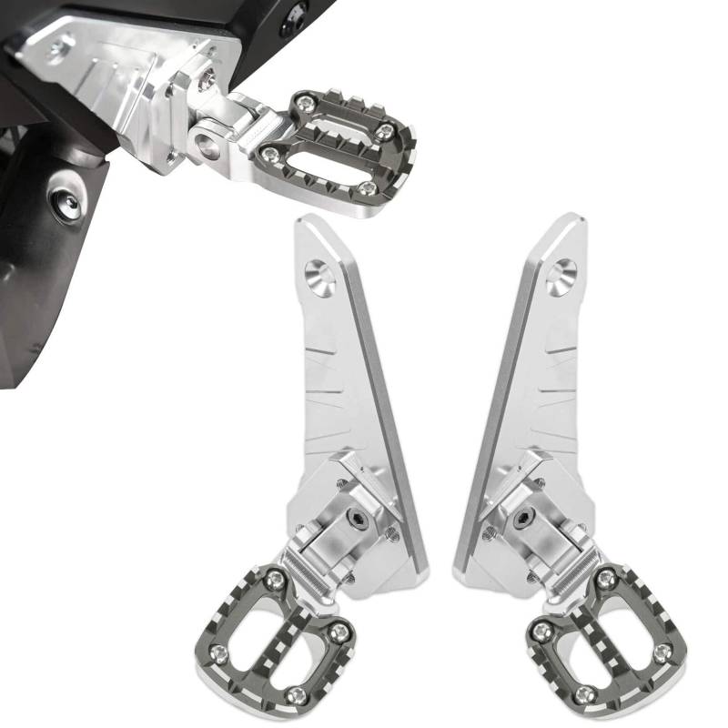 Fußrasten hinten klappbare Fußrasten für X-ADV 750 Forza 750 NC 750 2021 2022 2023 2024 2025,PSLER Fußpedal Beifahrer Hinten Sets Motorrad CNC Aluminium,Kann um 90 Grad gefaltet werden (Titan) von PSLER