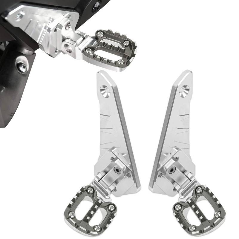 Fußrasten hinten klappbare Fußrasten, PSLER Fußpedal Beifahrer Hinten Sets Motorrad CNC Aluminium für X-ADV 750 2021 2022 2023 2024(Titan) von psler