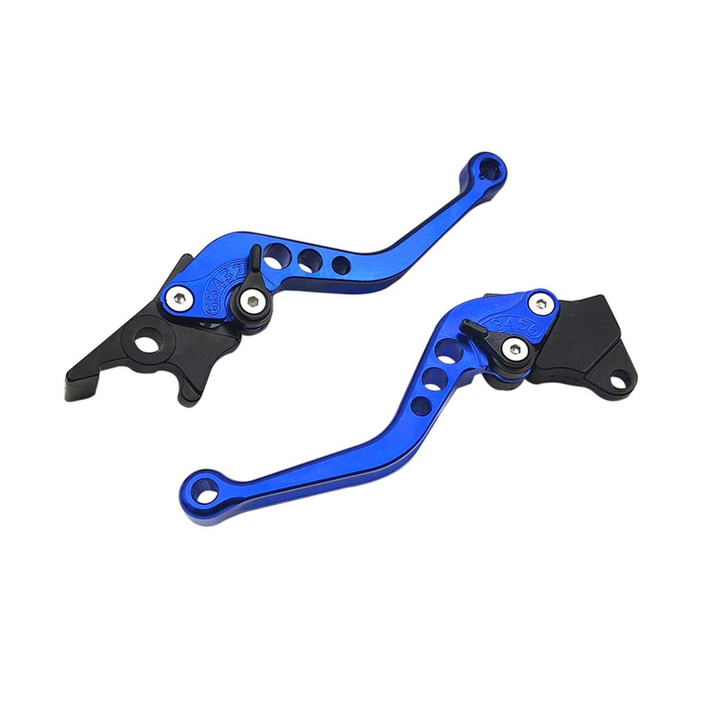 Kurzer Verstellbarer Bremskupplungshebel für Yamaha MT-125/R125 2014-2017 (Kurze Art Blau Farbe) von psler