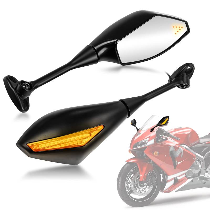 LED-Blinker-Rückspiegel für CBR600RR 2003–2008 CBR1000RR 2004–2008 (matt-schwarz) von PSLER