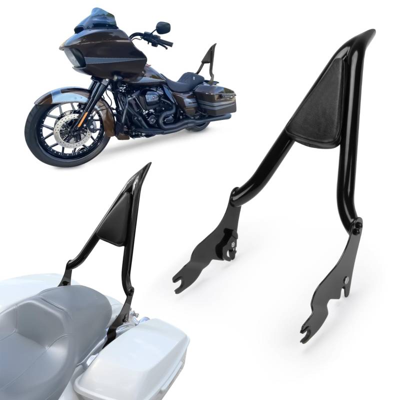Motorrad Abnehmbare Sissybar Rückenlehne Beifahrer 22 Zoll Zweck Sitz Rückenlehne Kissen Verstellbar Klappbar Abnehmbar für Touring Street Glide Electra Glide Road Glide Road King 2009-2024 von PSLER