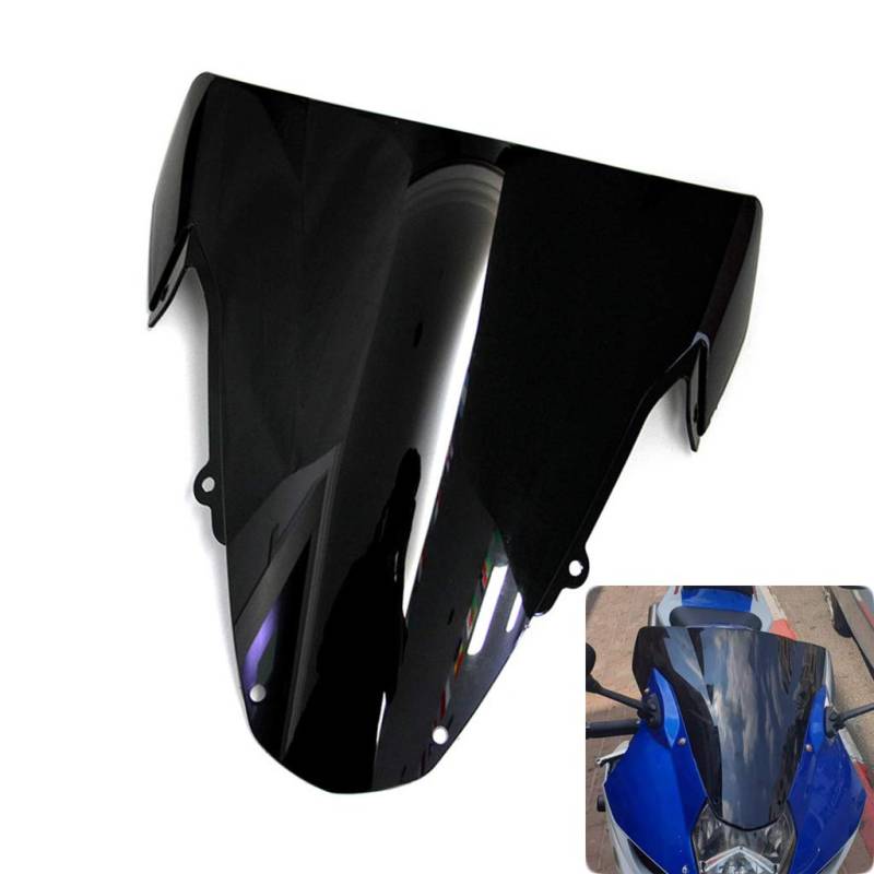 Motorrad Doppel Windschutzscheibe Windschutz Schild Windschutzscheibe Für GSXR1000 K3 2003-2004 (Blau) von PSLER