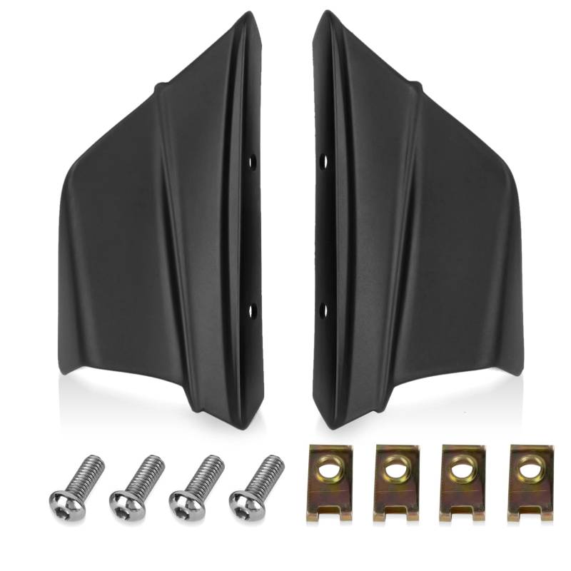 Motorrad Frontverkleidung Winglet Front Fin Aerodynamische Flügel Abdeckung Spoiler, PSLER Lufteinlass-Dekoration Zubehör für Die meisten Motorräder(Schwarz) von PSLER