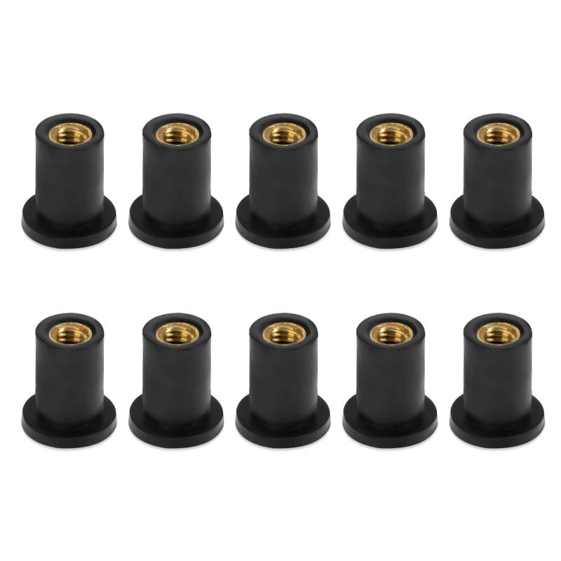 Motorrad M4 Windschutzscheibe Verkleidung Bolzen Gut Muttern, PSLER 10St 4mm Gummi-Windschutzscheiben-Schrauben für die Meisten Motorräder Ersatzzubehör Schwarz von PSLER