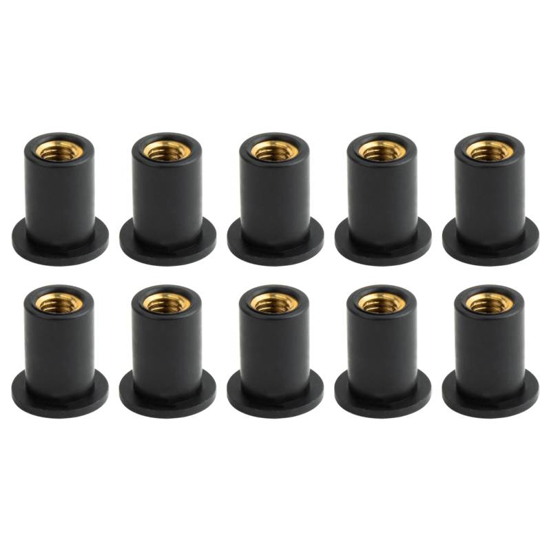 Motorrad M5 Windschutzscheibe Verkleidung Bolzen Gut Muttern, PSLER 10St 5mm Gummi-Windschutzscheiben-Schrauben für die Meisten Motorräder Ersatzzubehör Schwarz(Typ: Gerade) von PSLER