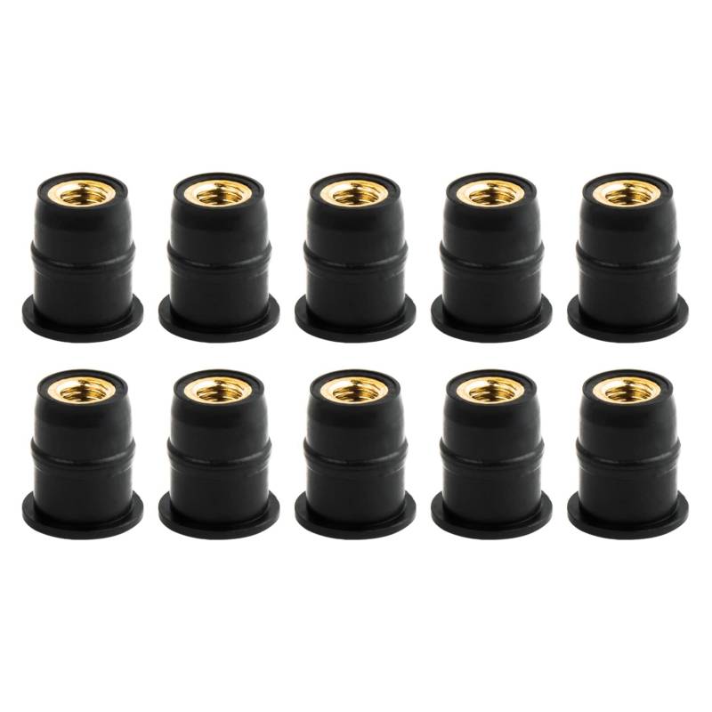Motorrad M5 Windschutzscheibe Verkleidung Bolzen Gut Muttern, PSLER 10St 5mm Gummi-Windschutzscheiben-Schrauben für die Meisten Motorräder Ersatzzubehör Schwarz(Typ: Konvex) von PSLER