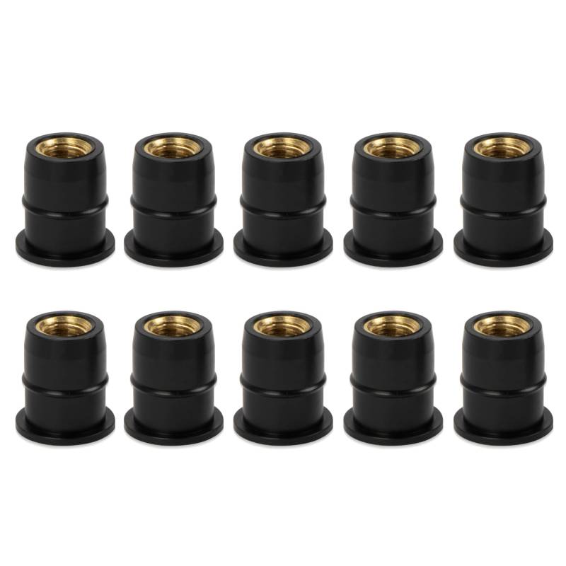 Motorrad M6 Windschutzscheibe Verkleidung Bolzen Gut Muttern, PSLER 10St 6mm Gummi-Windschutzscheiben-Schrauben für die Meisten Motorräder Ersatzzubehör Schwarz von PSLER