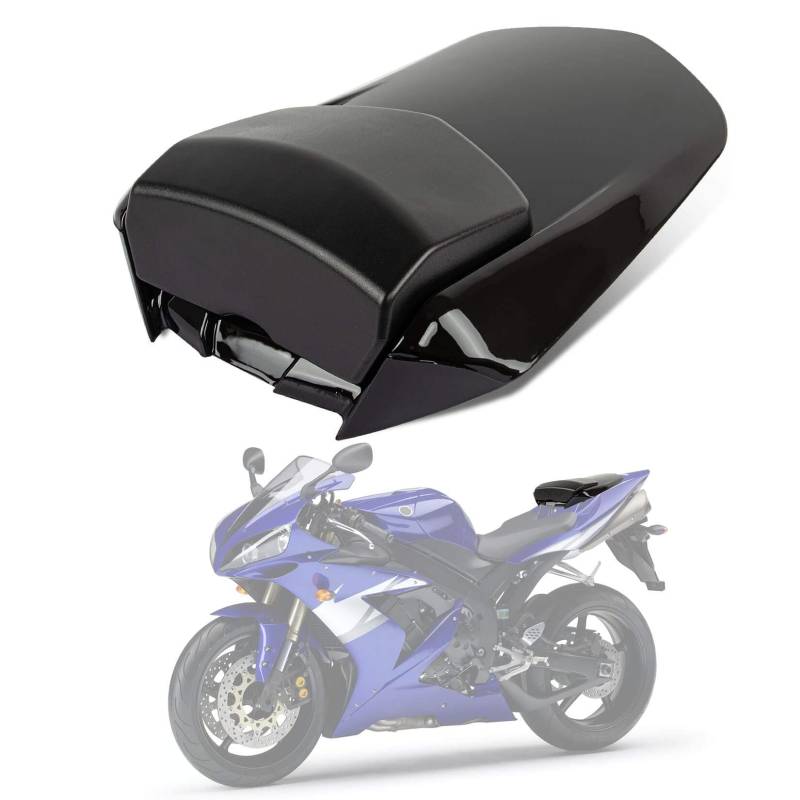 Motorrad Passagier Hinten Beifahrer Sitz Motor Verkleidung Hard Cover für Yamaha YZF R1 2004-2006 (Schwarz) von psler