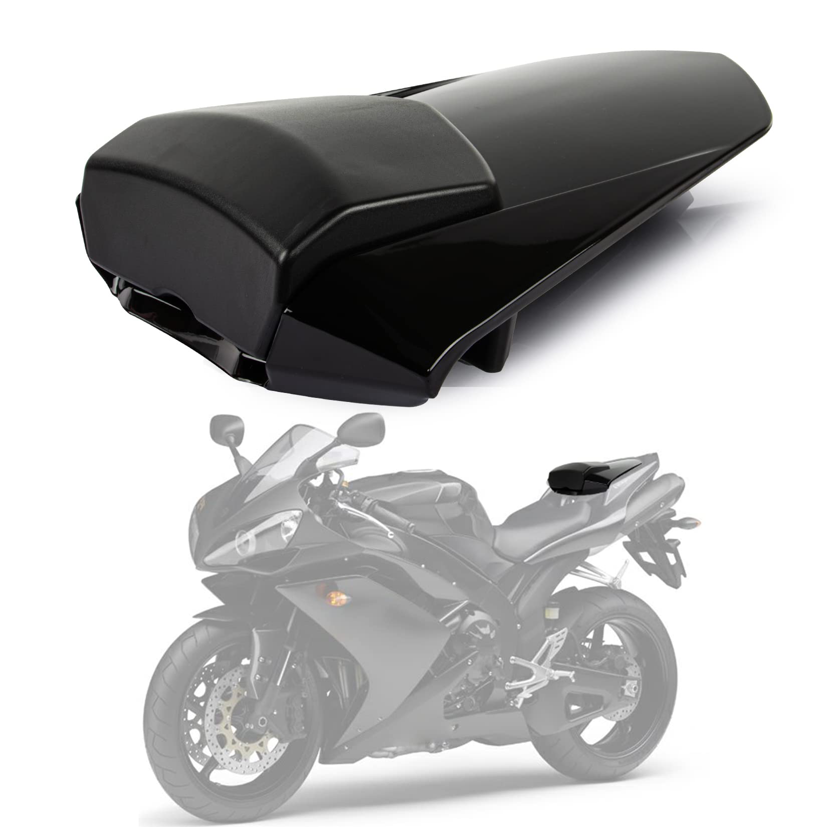 Motorrad Passagier Hinten Beifahrer Sitz Motor Verkleidung Hard Cover für Yamaha YZF R1 2007-2008 (Schwarz) von psler