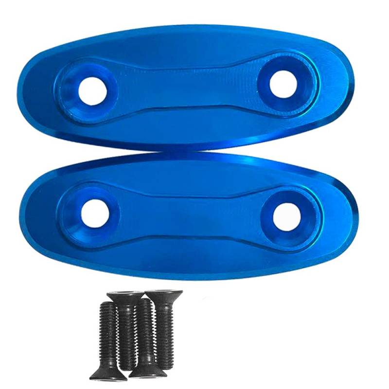 Motorrad Rückspiegel Sockel für GSX-R600 GSX-R750 GSX-R1000 Hayabusa, PSLER Seitenspiegel Wind Wings Base Ersatzkappe Motorrad Zubehör(Blau) von PSLER