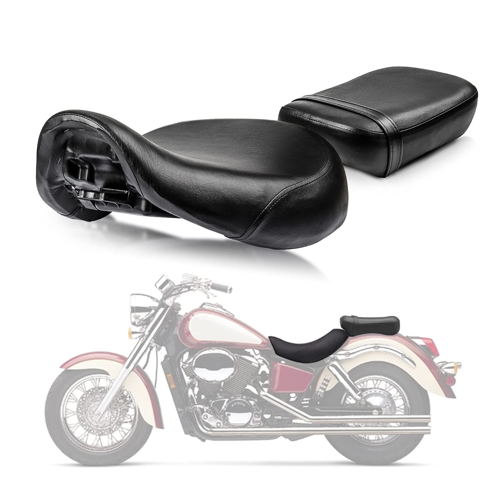 Motorrad Vorderseite Fahrer Treiber Sitz und Hinten Sozius Beifahrersitz für Shadow ACE VT750 1998-2003 von psler