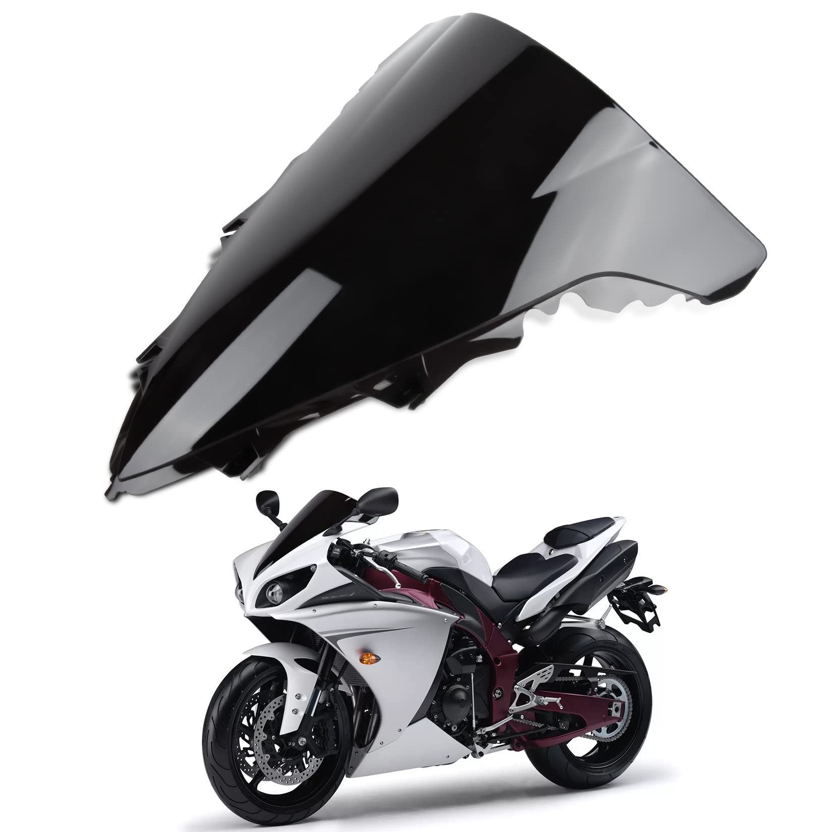 Motorrad Windschutzscheibe Shield Wind Screen Windschutzscheibe für Yamaha YZF R1 2009-2014 (Iridium) von PSLER