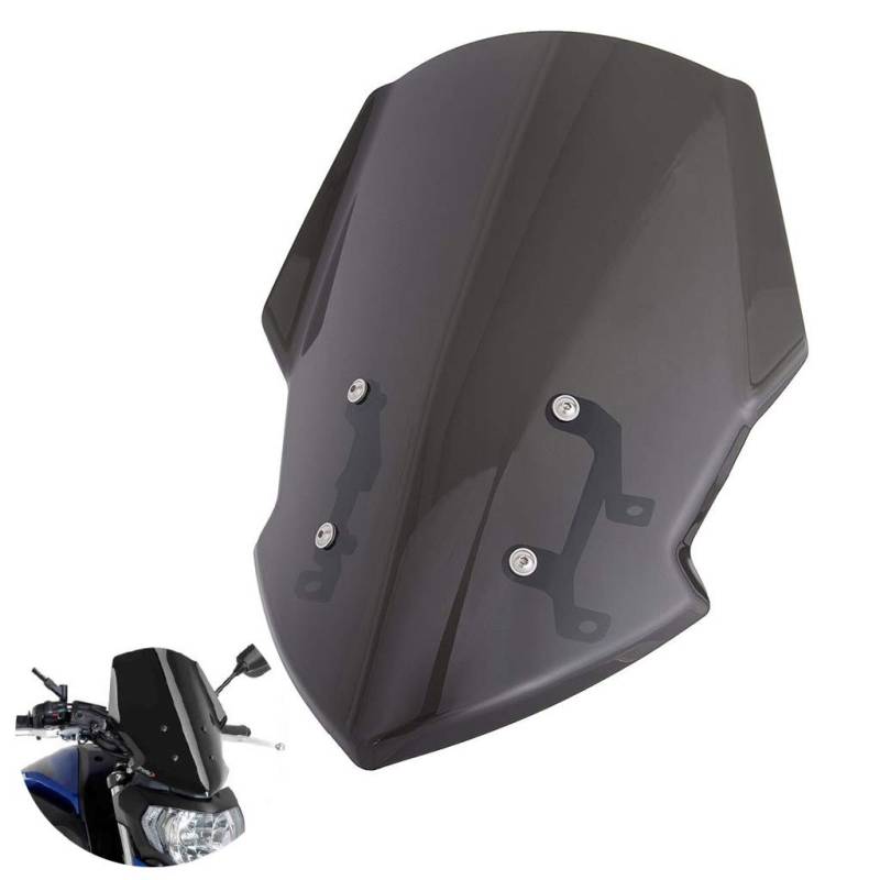 Motorrad Windschutzscheibe Windschild Geeignet für Yamaha MT-09 FZ-09 2013-2016 von PSLER