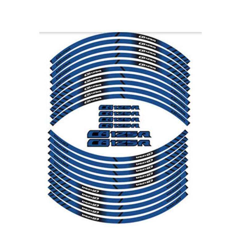 PSLER® Motorrad Felgenrandaufkleber Rim Stripes Aufkleber für CB125R (Blau) von psler