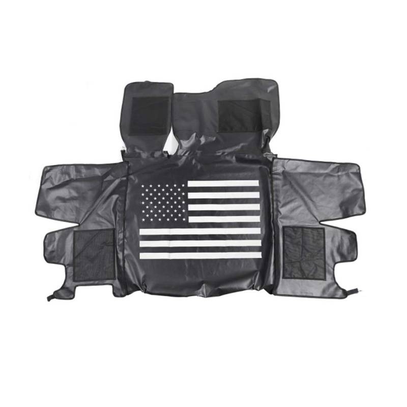 PSLER® Kofferraummatte Sitzbezug Für Hunde, Wasserdicht, Mit Hängematte, für JL Wrangler 2018 Up (US Flag) von PSLER