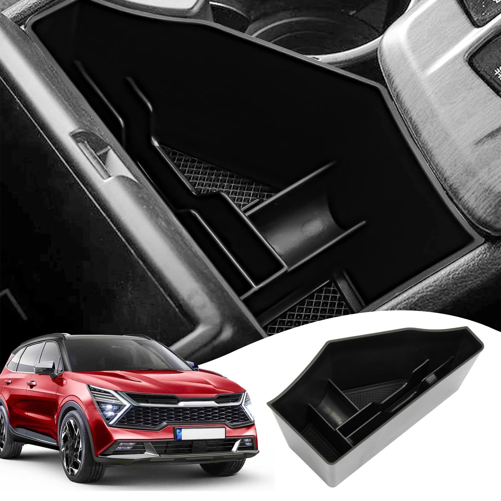 PSLER Auto Organizer Ablagefach für Kia Sportage NQ5 2022 2023 2024 Unter der Mittelkonsole vor der Armlehne im Bereich des Schalthebels, Auto Multifunktions-Organizer Innenraum Zubehör von PSLER