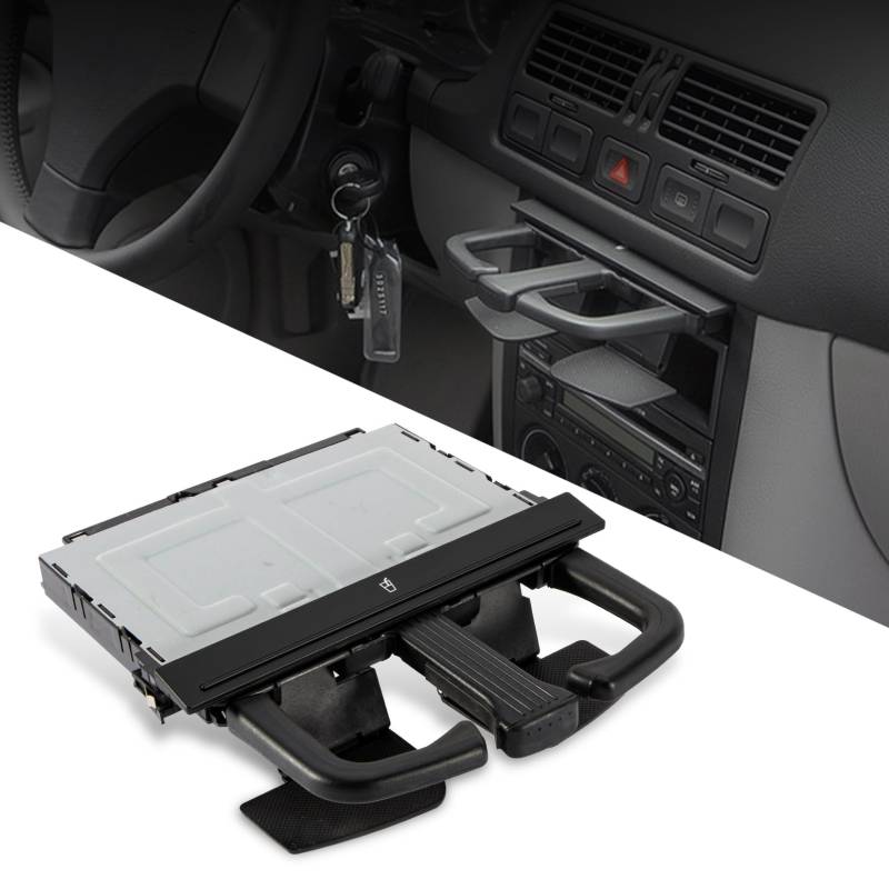 PSLER Front Armaturenbrett Schiebebecherhalter für VW Bora Jetta Golf MK4 Rabbit Touareg A3 S3 A4 S4 A5 S5 A6 S6 Q5 Q7 Klappbare Trinkbecherhalterung Auto-Zubehör OEM 8P0885995B 1J0858601D von PSLER