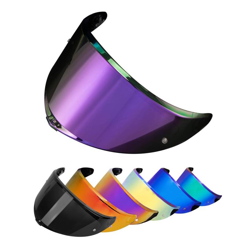 PSLER Für AGV K6 K6s Visier Verspiegelt Helmvisier, Helmgesichtsschutz Getöntes Visier Motorradhelm Zubehör Ersatz(Dunkelviolett) von PSLER