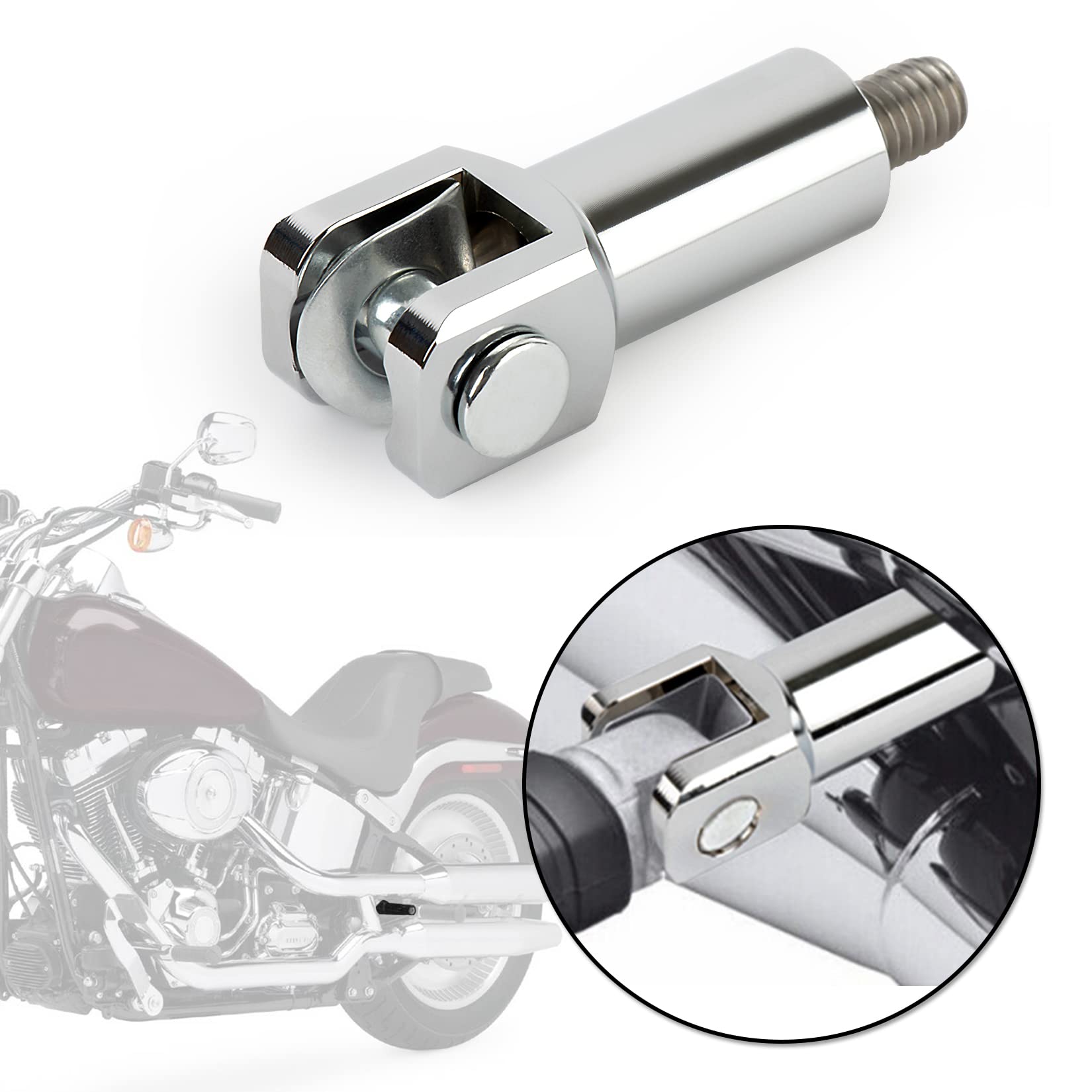 PSLER Hintere Beifahrerfußrasten Stützhalterung Motorrad Fußstütze Gabelkopf Kits für Fatboy Heritage Softail FXST FLSTF FLSTSB 2000-2006, Chrom PSLER Hintere Beifahrerfußrasten Stützhalterung Motorrad Fußstütze Gabelkopf Kits für Fatboy Heritage Softail FXST FLSTF FLSTSB 2000-2006, Chrom von PSLER