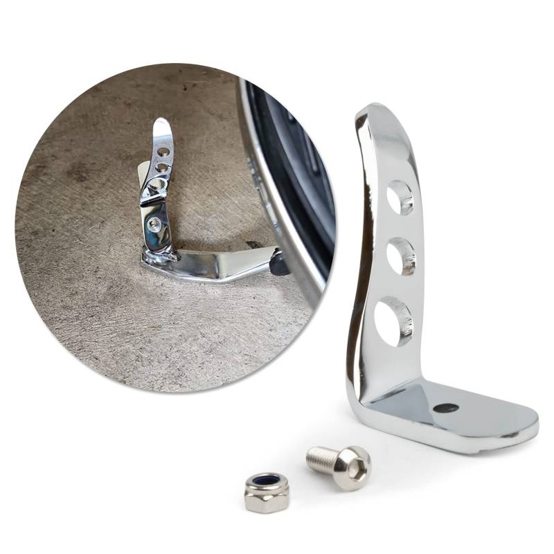 PSLER Kickstands Seitenständer Assist Tool Motorrad Jiffy Stand Extension Kit Fußpedalstütze für Touring 1991-2021, Road King, Street Glide, Electra Glide, FLHT, FLHR, FLHX, FLTR, Chrom von PSLER