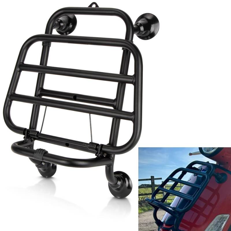Vorderer Gepäckträger für Vespa GTS 300 125 200 250 2018-2025, PSLER Gepäckträgerregal Gepäckhalterung Motorradteile(Schwarzer) von PSLER