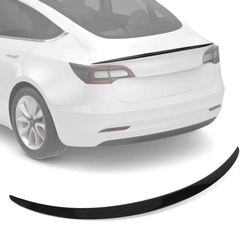PSLER Original High Performance Heckspoiler Heckklappe Passend für Tesla Model 3 2021 2022 2023 für Tesla Autozubehör(Kohlenstoff) von PSLER