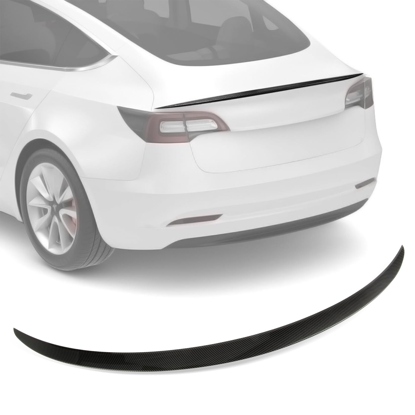 PSLER Original High Performance Heckspoiler Heckklappe passend für Tesla Model Y 2021 2022 2023 2024 für Tesla Autozubehör(Kohlenstoff) von PSLER