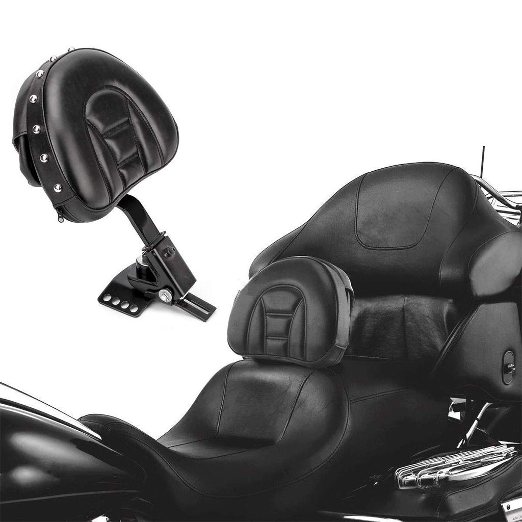 PSLER Plugin Fahrer Rückenlehne Für Touring Modelle 1997-2022, Verstellbares Fahrer-Rückenlehnen Polster Sissy Bar Mit Einer Geschlitzten Basis(Schwarz) von PSLER