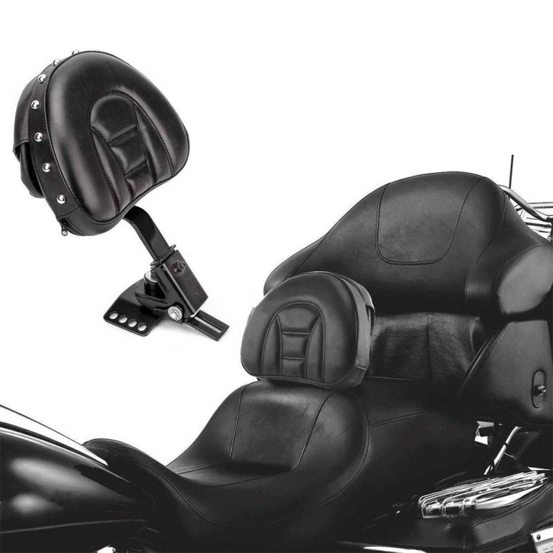 PSLER Plugin Fahrer Rückenlehne Für Touring Modelle 1997-2022, Verstellbares Fahrer-Rückenlehnen Polster Sissy Bar Mit Einer Geschlitzten Basis(Schwarz) von PSLER