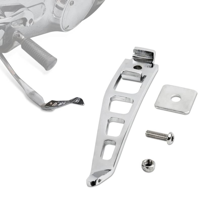PSLER Seitenständer Assistenzwerkzeug Zubehör Motorrad Jiffy Ständer Erweiterungsset Fußpedalstütze für Dyna 1993-2017, Chrom von PSLER