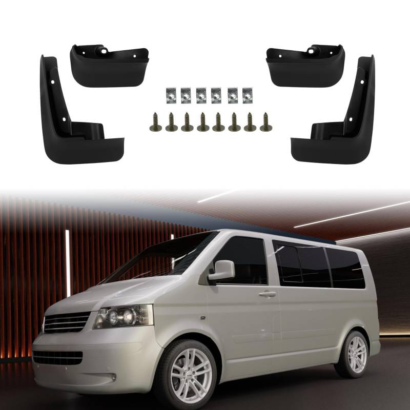 PSLER für VW Transporter T5 T6 Caravelle Multivan 2008 2019 2020 Schmutzfänger Spritzschutz Kotflügel Kein Bohren erforderlich Auto für VW Transporter T5 T6 Zubehör(4 Stück) von PSLER
