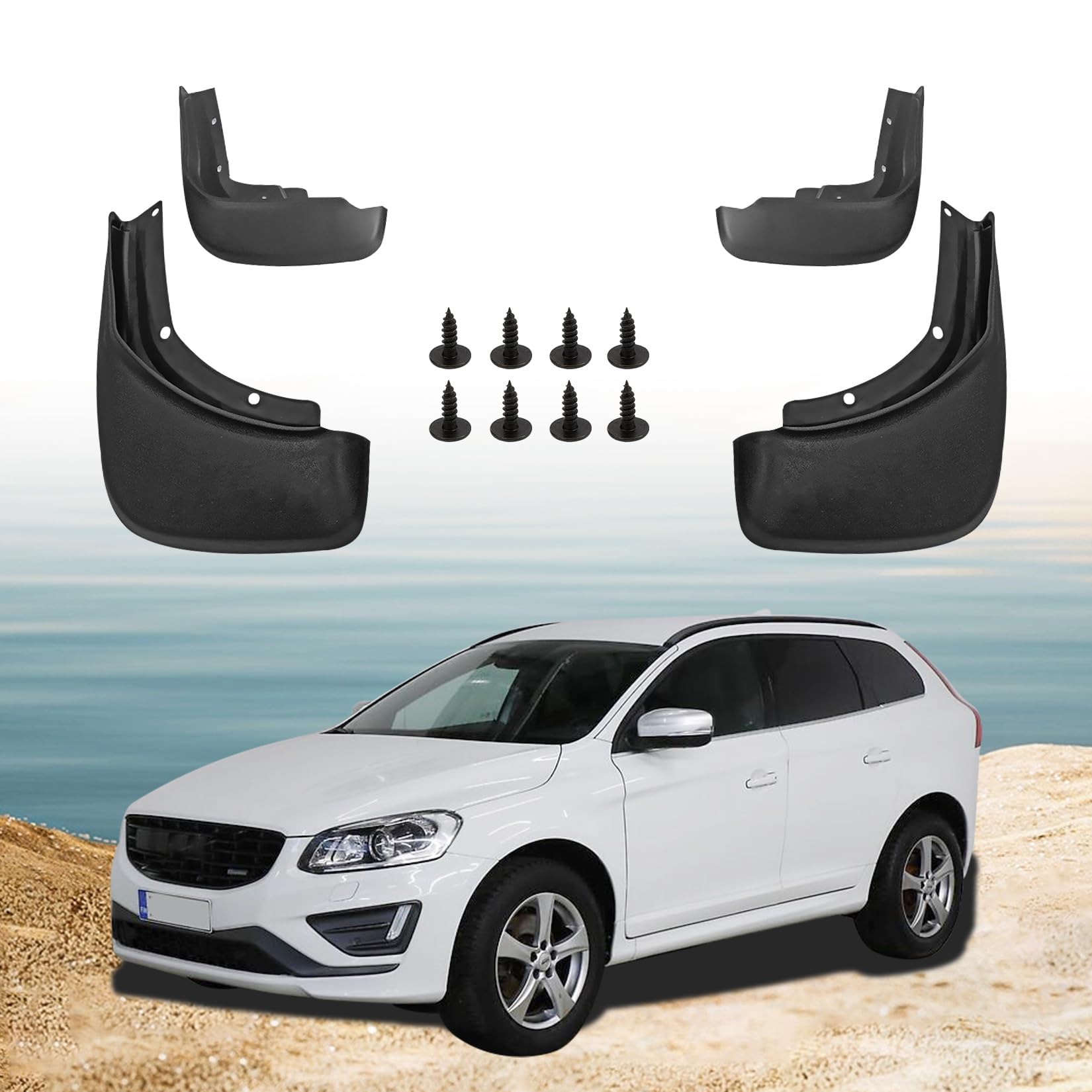 PSLER für XC60 2014 2015 2016 2017 Schmutzfänger Spritzschutz Kotflügel Kein Bohren erforderlich Auto für XC60 Zubehör(4 Stück) von PSLER
