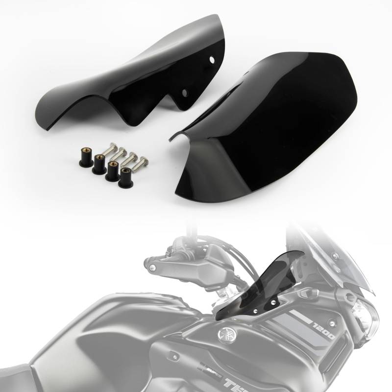 Seitenflügelabweiser für XT1200Z – Paar Motorrad-Windabweiser Seitenwände Windschutzscheibe Handschutz für Super Tenere XT1200Z 2014 2015 2016 2017 2018 2019 2020 2021 2022, Schwarz von PSLER