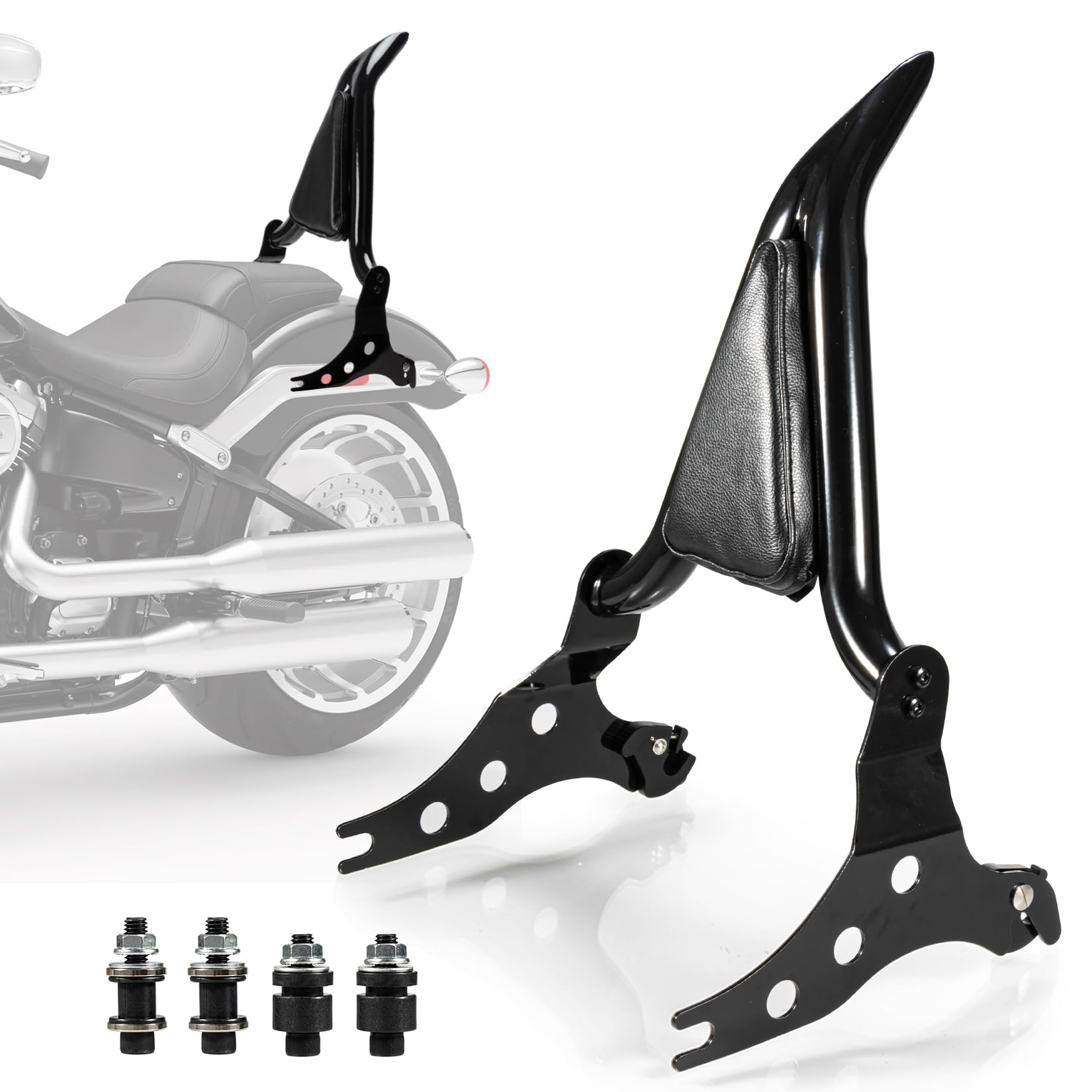 Sissy Bar Beifahrer-Rückenlehne für Cruiser FLFBS 2018-2022 und für Cruiser Breakout 2013-2022, PSLER Motorrad 22 Zoll Abnehmbares Sitzrückenpolster Verstellbar Faltbar Sissy Bar Beifahrer-Rückenlehne für Cruiser FLFBS 2018-2022 und für Cruiser Breakout 2013-2022, PSLER Motorrad 22 Zoll Abnehmbares Sitzrückenpolster Verstellbar Faltbar von PSLER