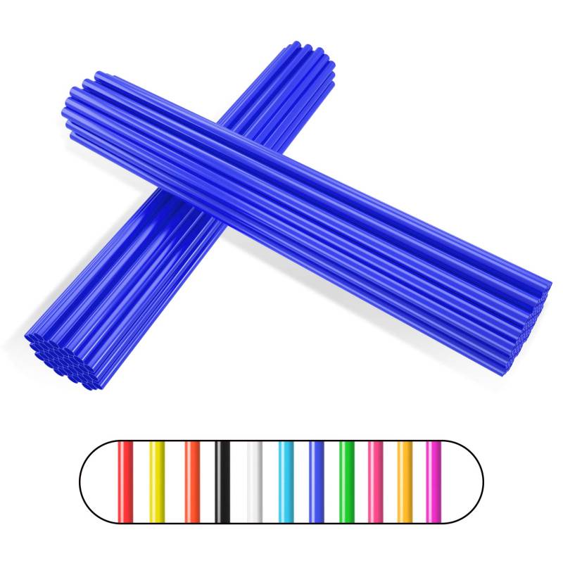 Speichenabdeckungen Speichenhäute,PSLER 72pcs Felgenschutzfolien Wiederverwendbare Schutzabdeckungen für Rollstuhl Mountainbike Motorrad - Blau Speichenabdeckungen von PSLER