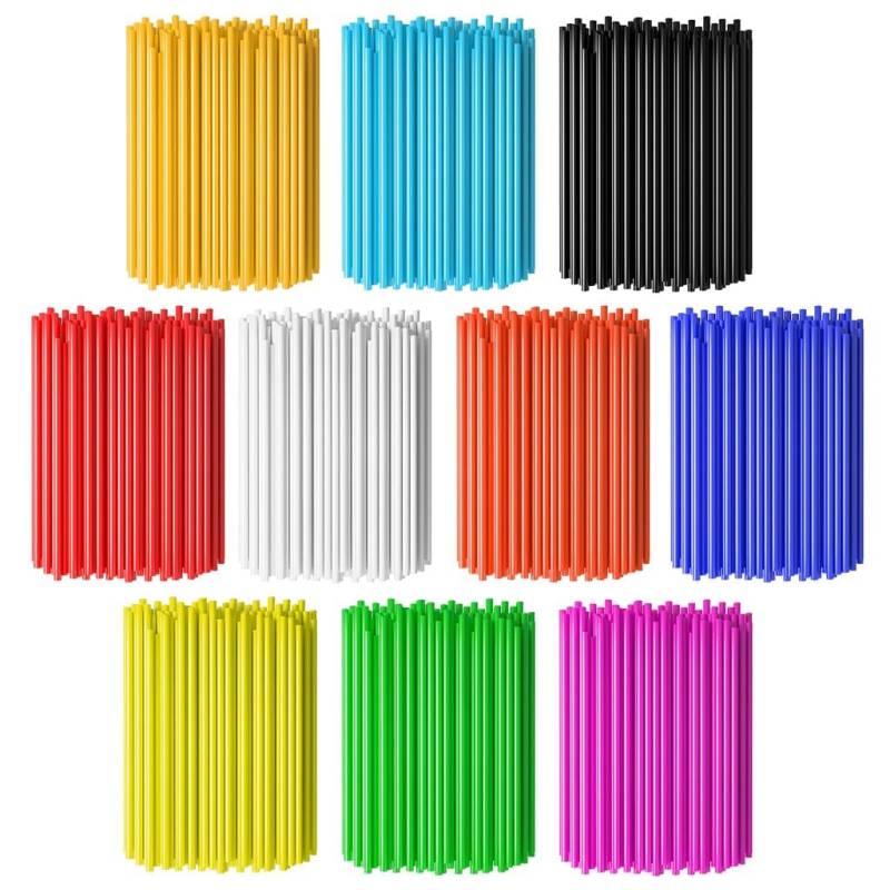 Speichenabdeckungen Speichenhäute,PSLER 72pcs Felgenschutzfolien Wiederverwendbare Schutzabdeckungen für Rollstuhl Mountainbike Motorrad - 11 Gemischte Farben Speichenabdeckungen von PSLER