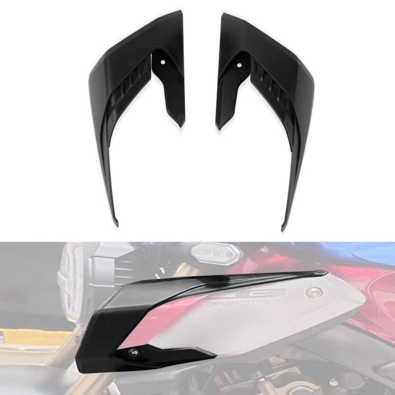 Verkleidungsabweiser für CB650R 2018 2019 2020 2021 2022 2023, PSLER Motorrad Winglets Fin Trim Abdeckung Protector Dekoratives Zubehör(Schwarz) von PSLER