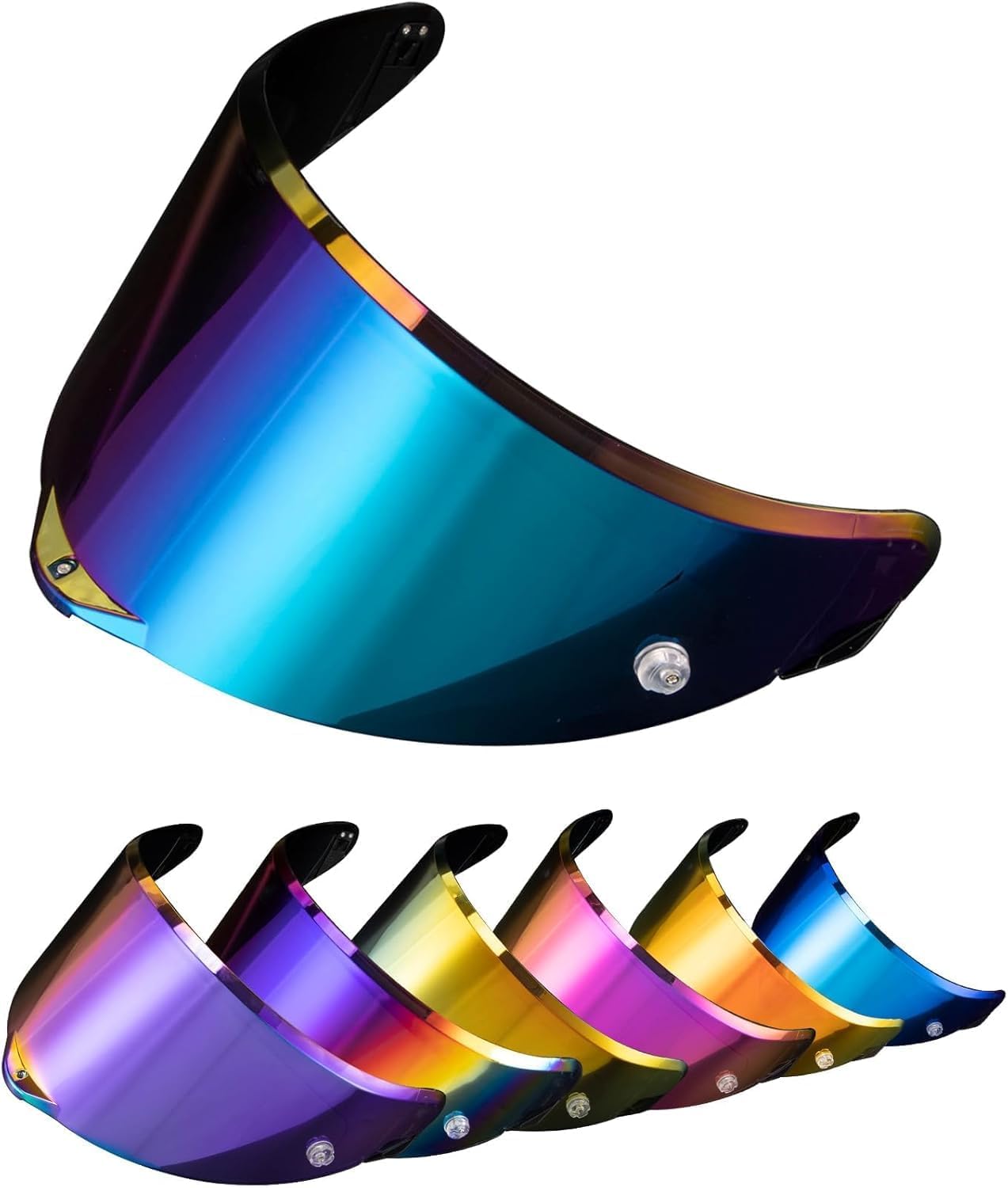 PSLER Helm Visier Verspiegelt für AGV Pista GP RR Pista GPR CORSA-R RACE 3 RACE 2,Helmvisier Getöntes Visier Motorradhelm Zubehör Ersatz(Regenbogen) von PSLER
