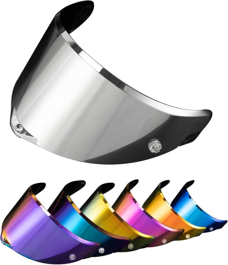PSLER Helm Visier Verspiegelt für AGV Pista GP RR Pista GPR CORSA-R RACE 3 RACE 2,Helmvisier Getöntes Visier Motorradhelm Zubehör Ersatz(Silber-Spiegeln) von PSLER